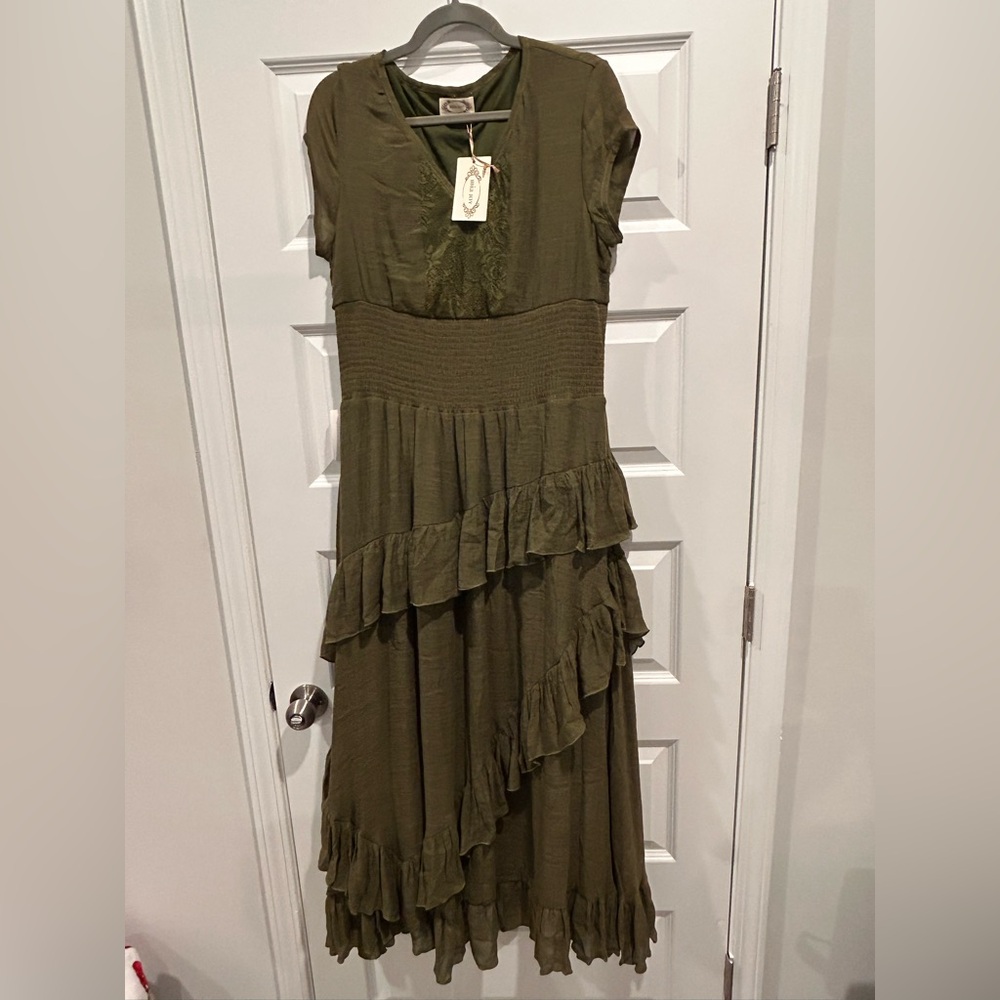 Joyfolie BNWT Ivy Maxi Dress Moss Green Size L